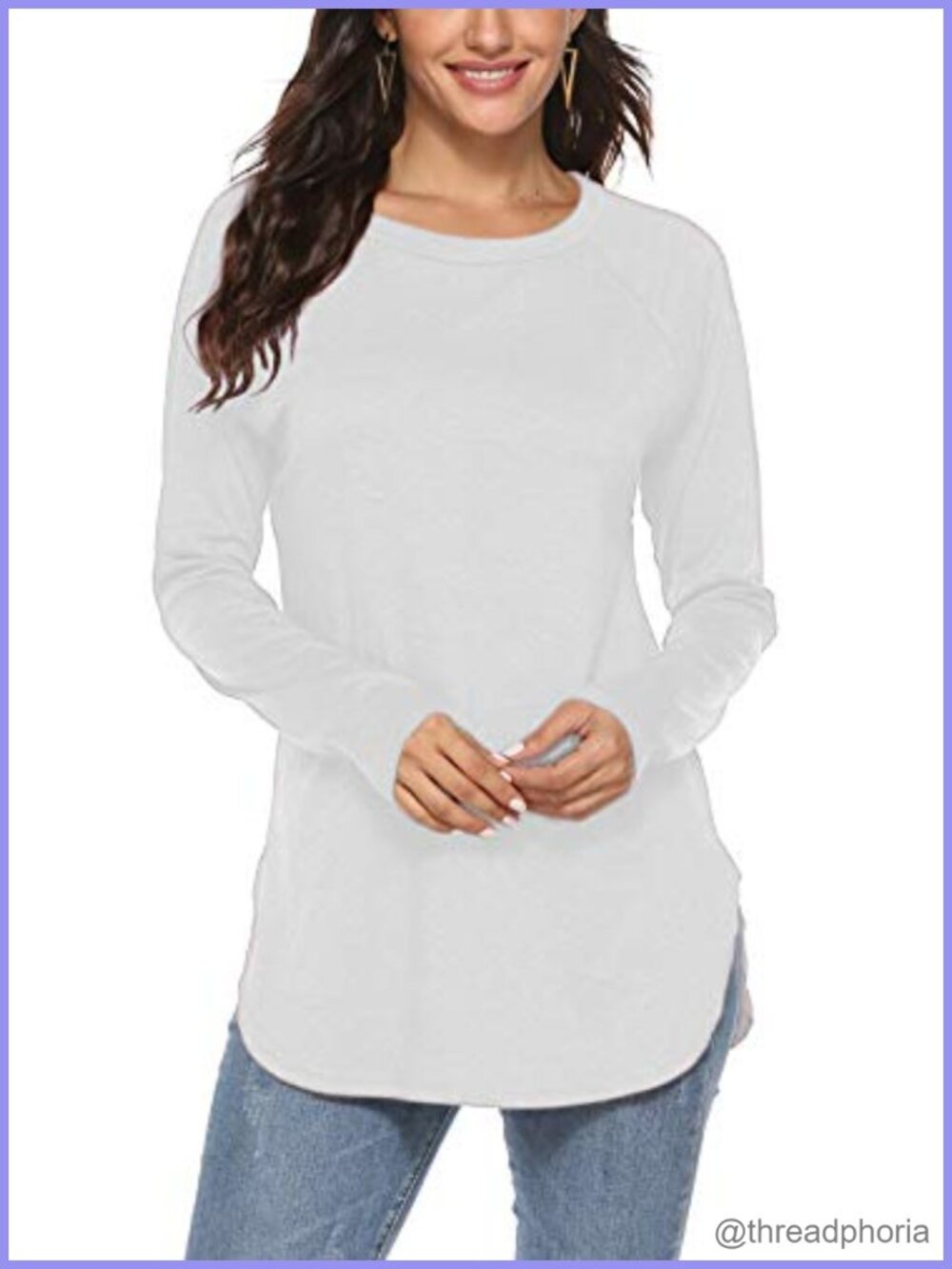 Women's Batwing Long Sleeve Loose Tunic Top Dolman T Shirt